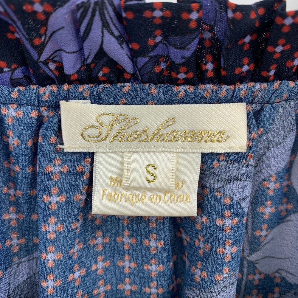 Shoshanna Mixed Floral Print Chiffon Ruffle Tie Neck 3/4 Sleeve Blouse S… - Picture 9 of 13